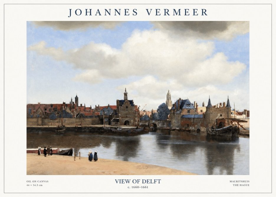 Vermeer View of Delft No1 - Affiche