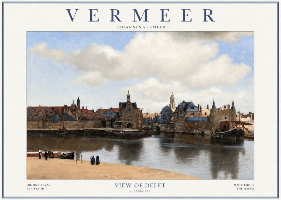 Vermeer View of Delft No2 - Affiche