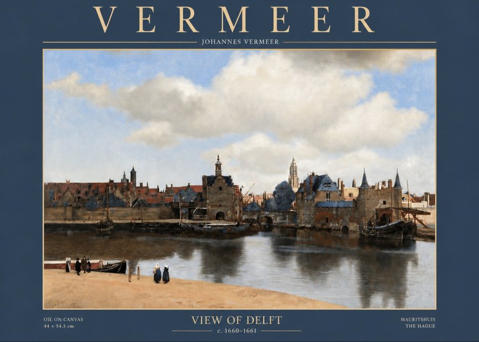 Vermeer View of Delft No3 - Affiche