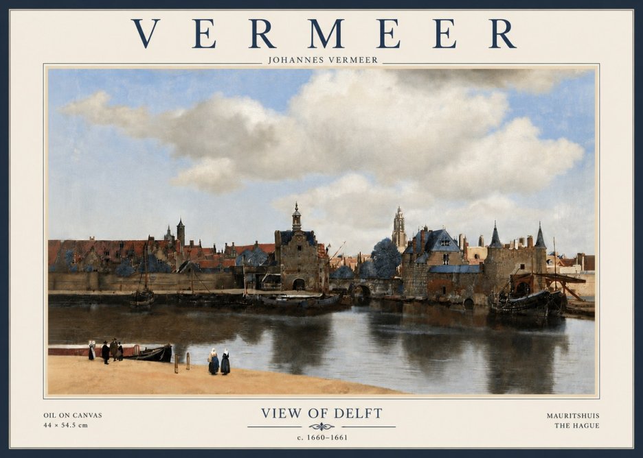 Vermeer View of Delft No4 - Affiche