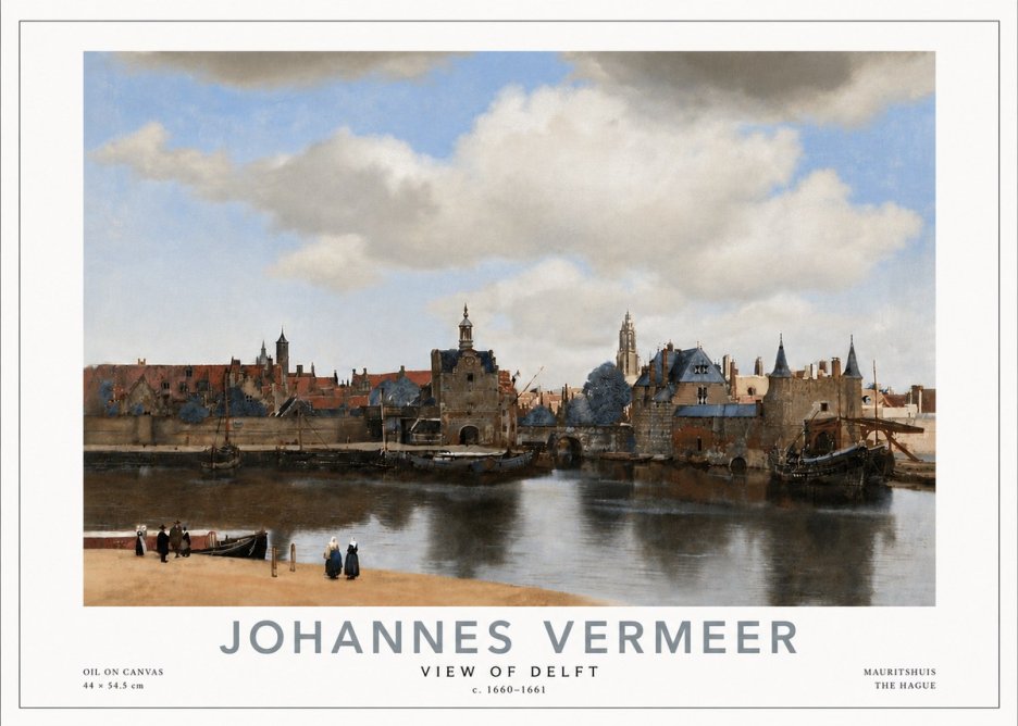 Vermeer View of Delft No5 - Affiche