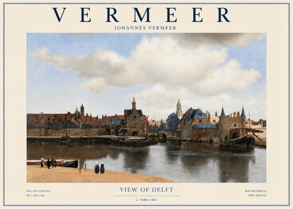 Vermeer View of Delft No6 - Affiche