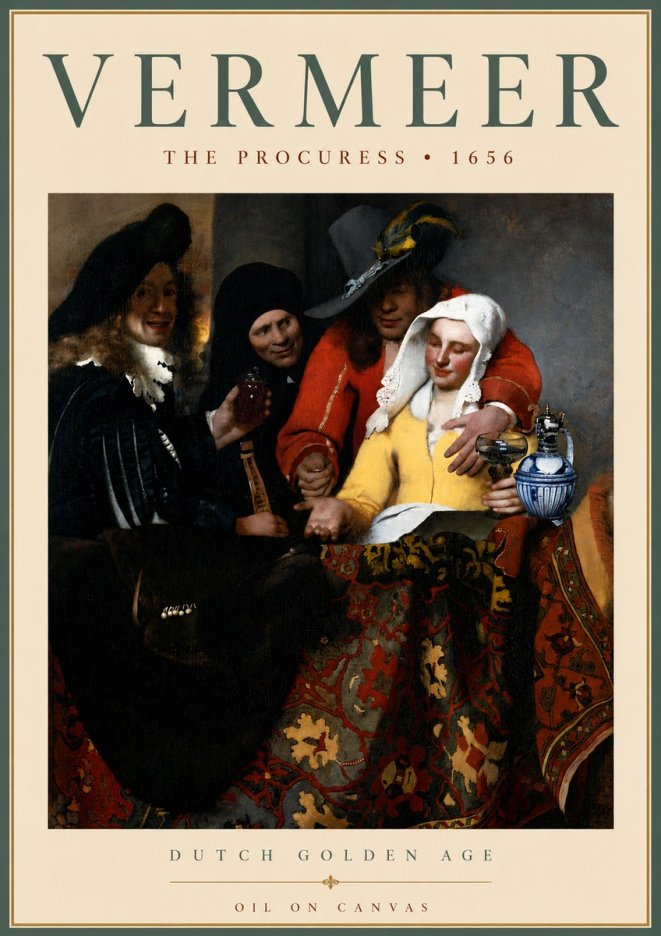 Vermeer The Procuress No6 - Affiche
