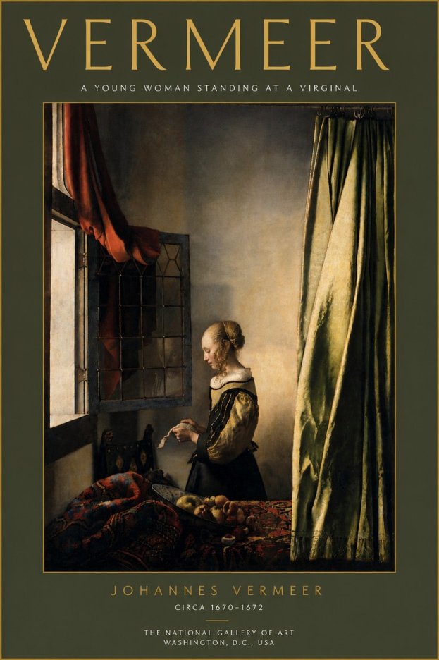 Vermeer A Young Woman Standing at a Virginal No5 - Affiche