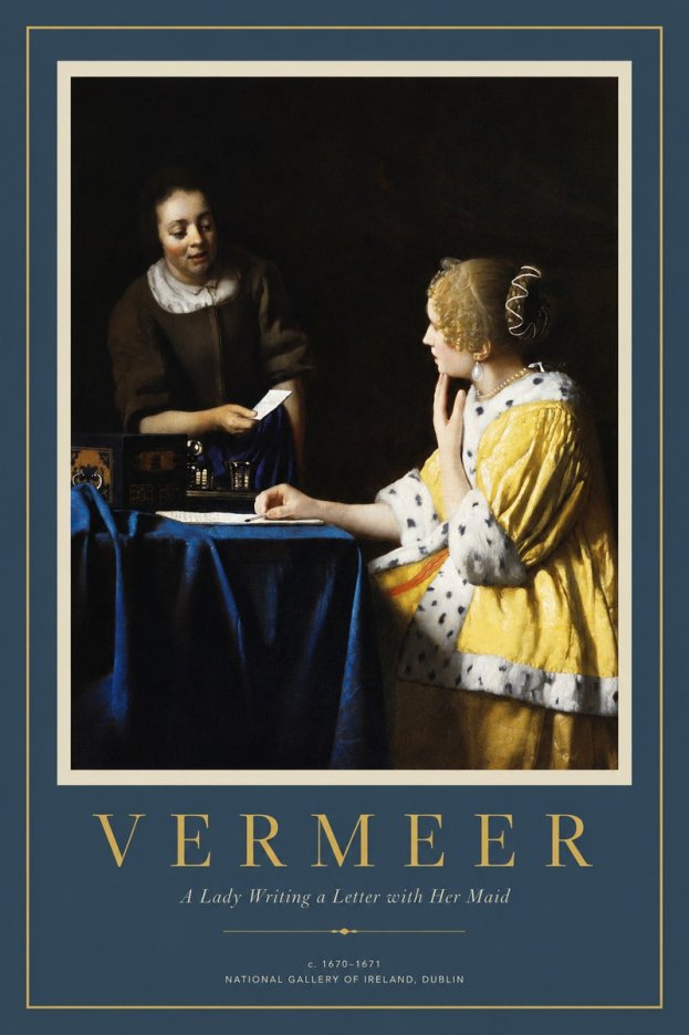 Vermeer A Lady Writing a Letter with Her Maid II No2 - Affiche