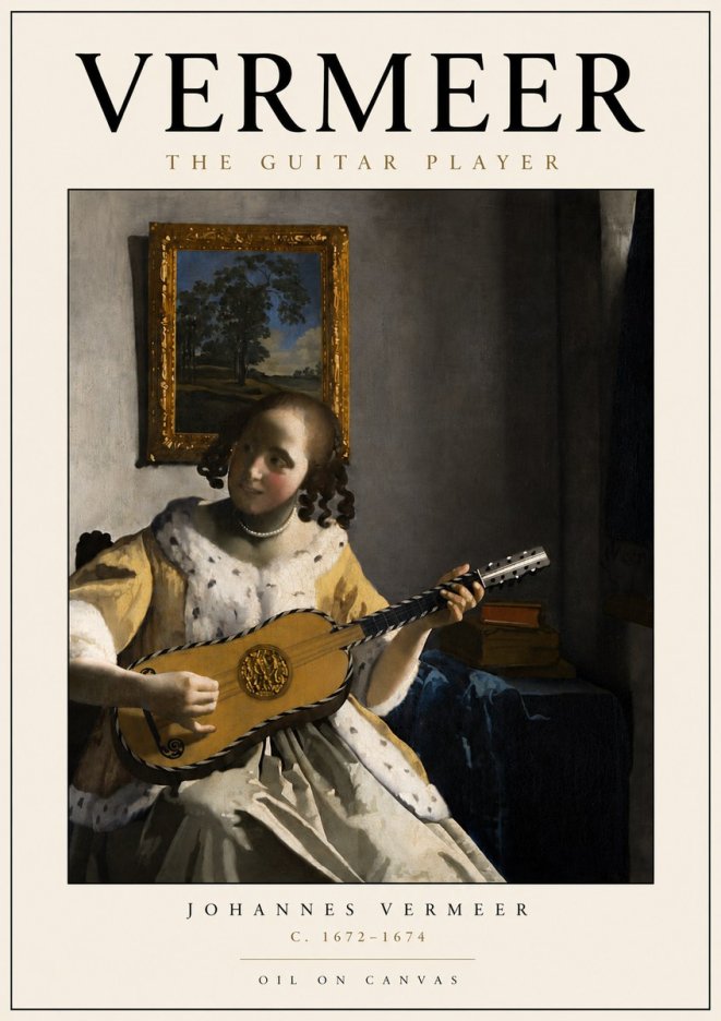 Vermeer The Guitar Player No4 - Affiche
