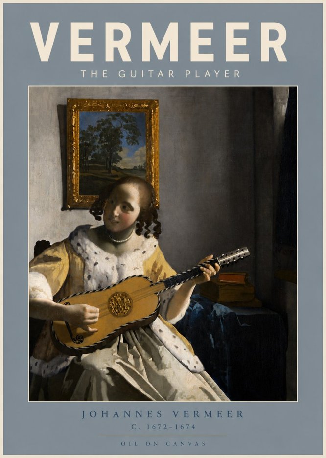 Vermeer The Guitar Player No5 - Affiche