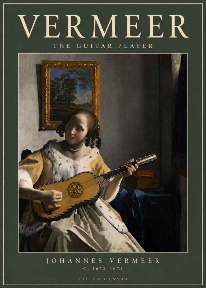 Vermeer The Guitar Player No6 - Affiche