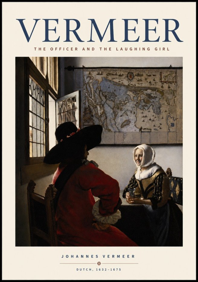 Vermeer The Officer and the Laughing Girl No2 - Affiche