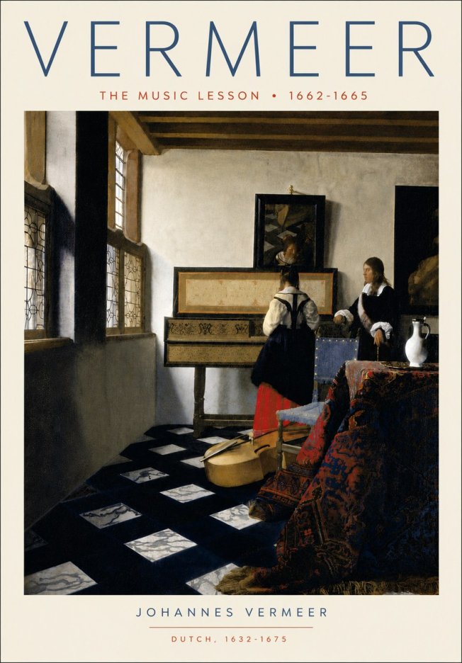 Vermeer The Music Lesson No5 - Affiche
