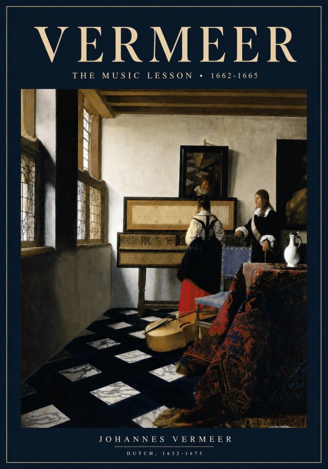 Vermeer The Music Lesson No6 - Affiche
