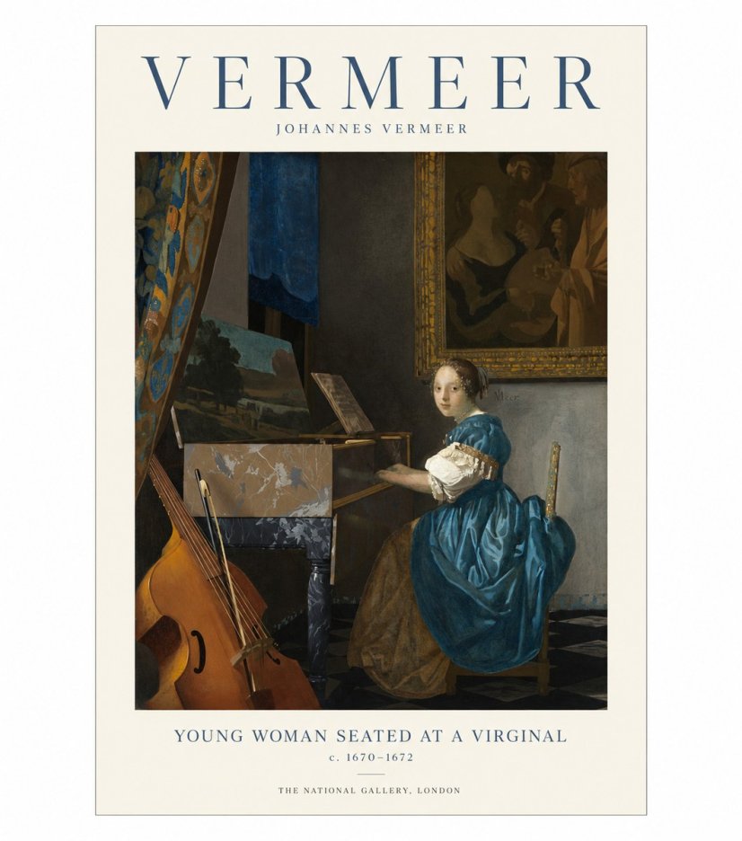Vermeer Young Woman Seated at a Virginal No1 - Affiche