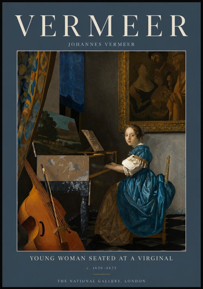 Vermeer Young Woman Seated at a Virginal No5 - Affiche