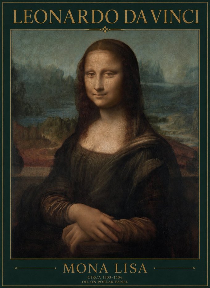 Leonardo da Vinci Mona Lisa No1 - Affiche
