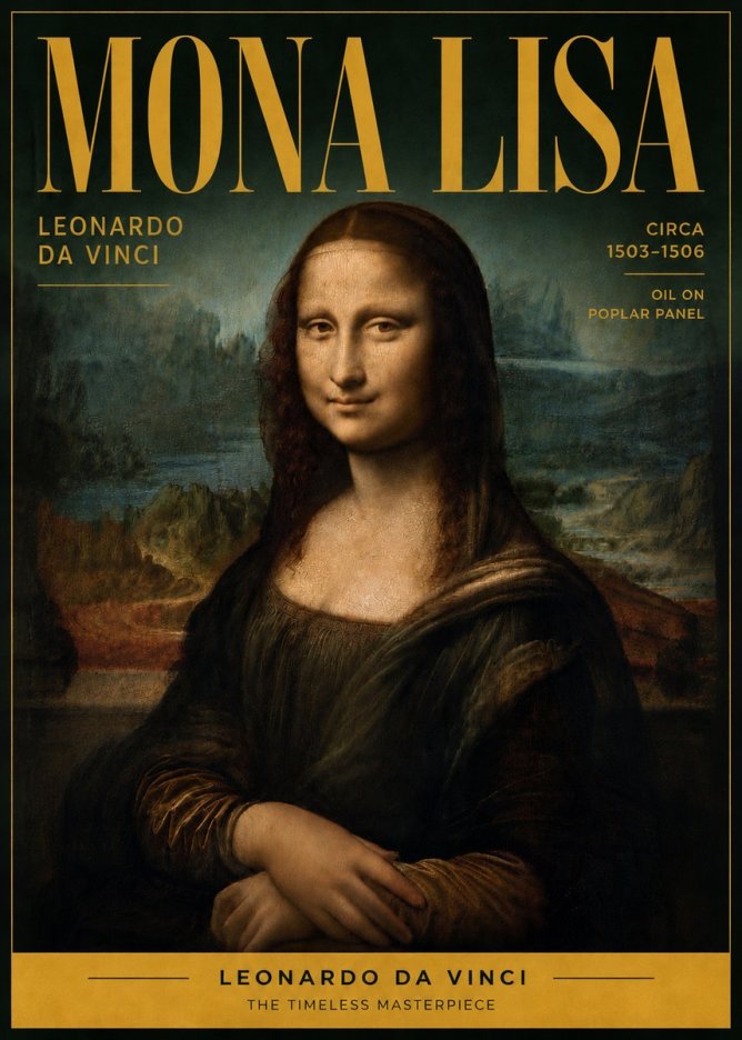 Leonardo da Vinci Mona Lisa No5 - Affiche