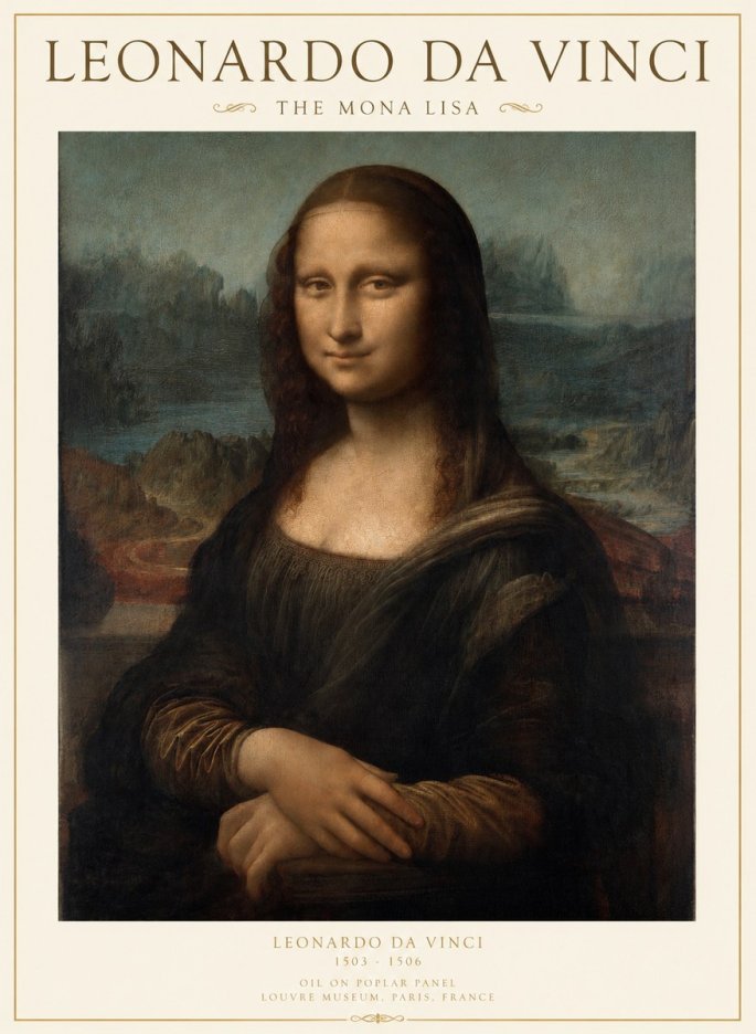 Leonardo da Vinci The Mona Lisa No1 - Affiche