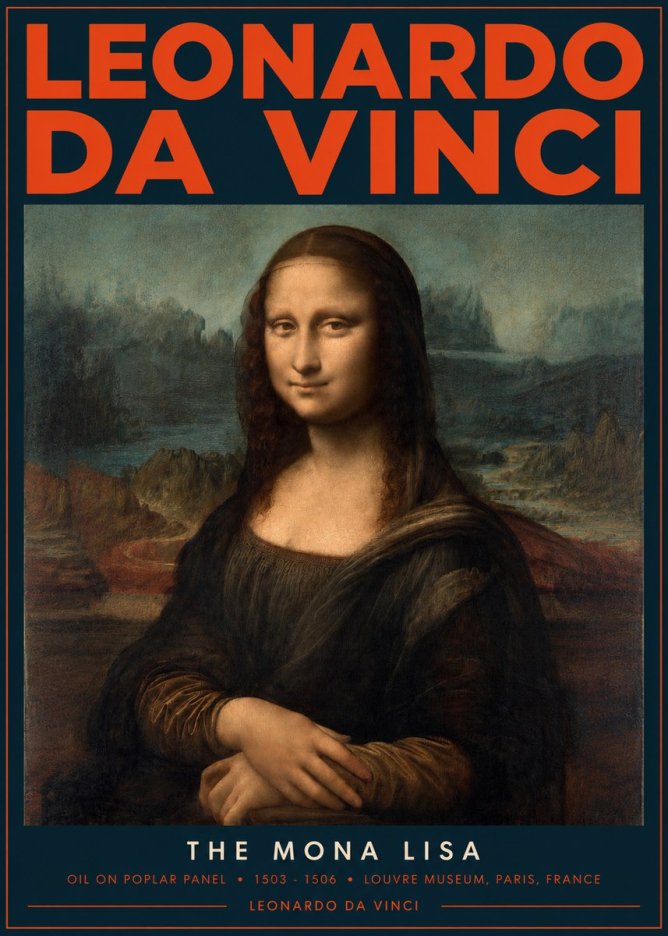 Leonardo da Vinci The Mona Lisa No2 - Affiche