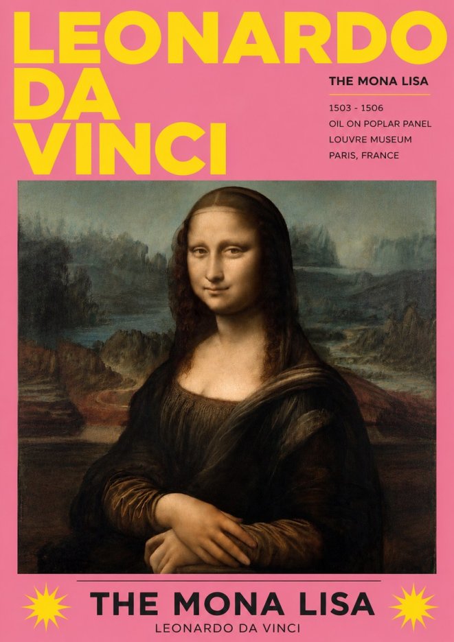 Leonardo da Vinci The Mona Lisa No3 - Affiche
