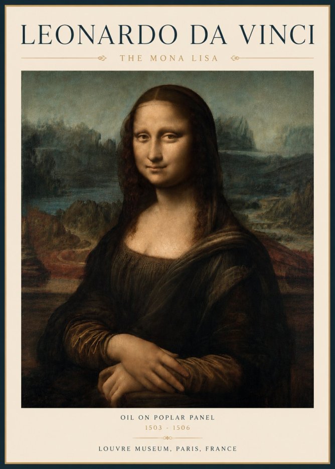 Leonardo da Vinci The Mona Lisa No4 - Affiche