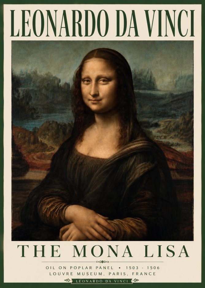 Leonardo da Vinci The Mona Lisa No5 - Affiche