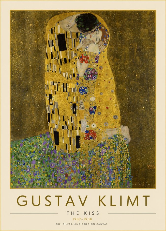 Klimt The Kiss No2 - Affiche