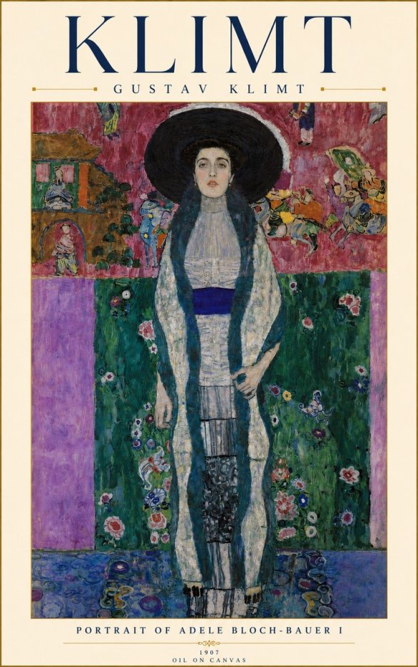 Klimt Portrait of Adele Bloch-bauer I No4 - Affiche