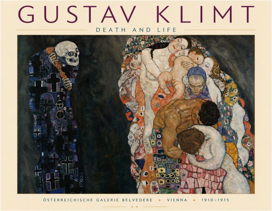 Klimt Death and Life No5 - Affiche