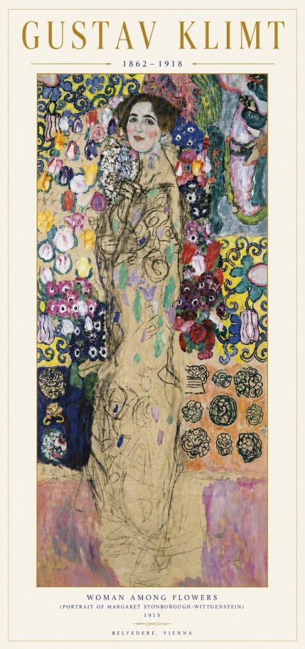 Klimt Woman Among Flowers No6 - Affiche