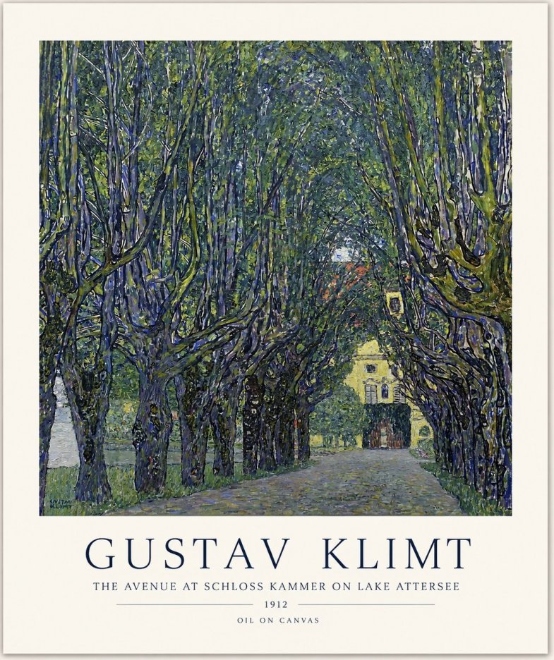 Klimt The Avenue at Schloss Kammer on Lake Attersee No1 - Affiche