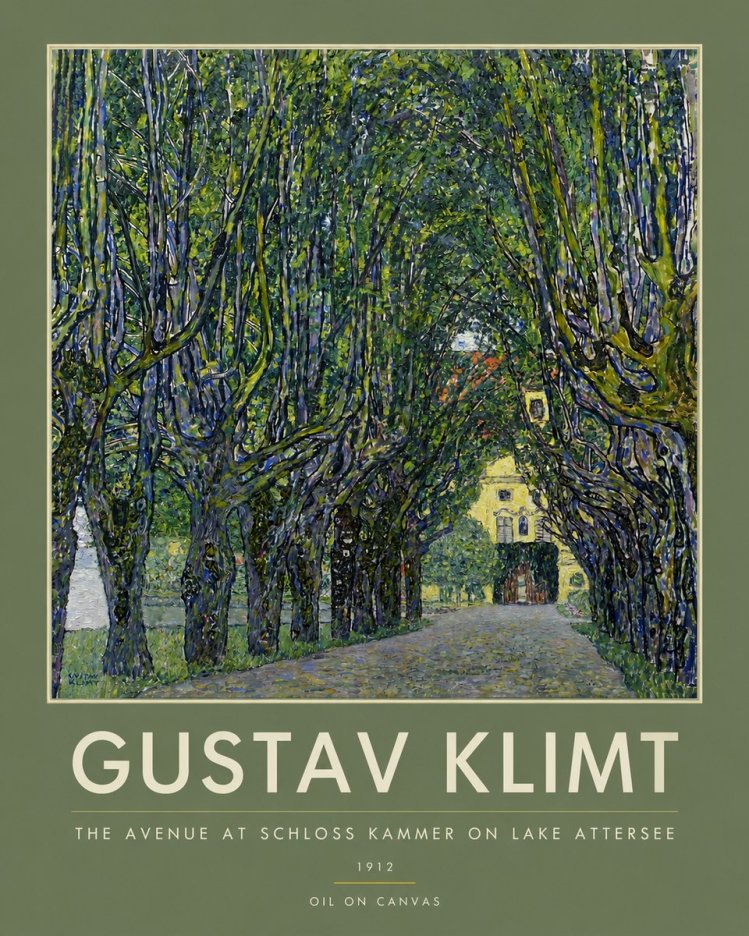 Klimt The Avenue at Schloss Kammer on Lake Attersee No3 - Affiche