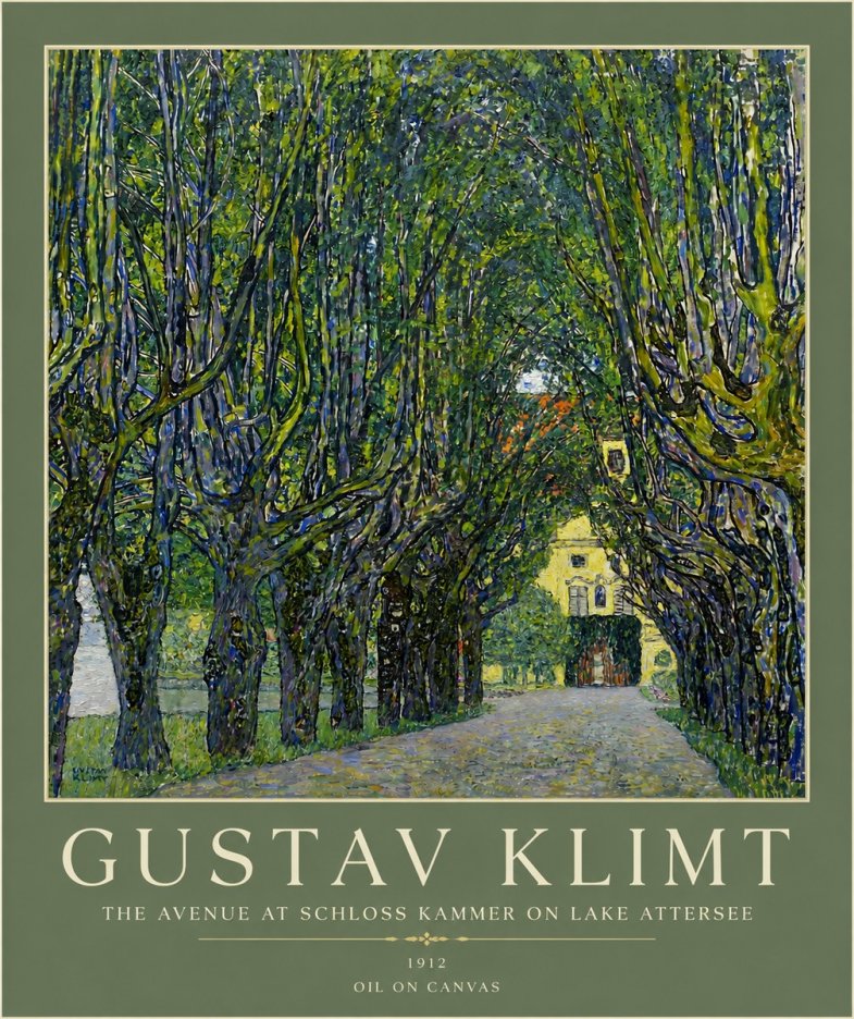Klimt The Avenue at Schloss Kammer on Lake Attersee No5 - Affiche
