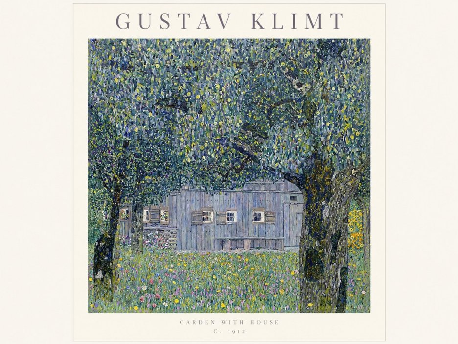 Klimt Garden with House No1 - Affiche