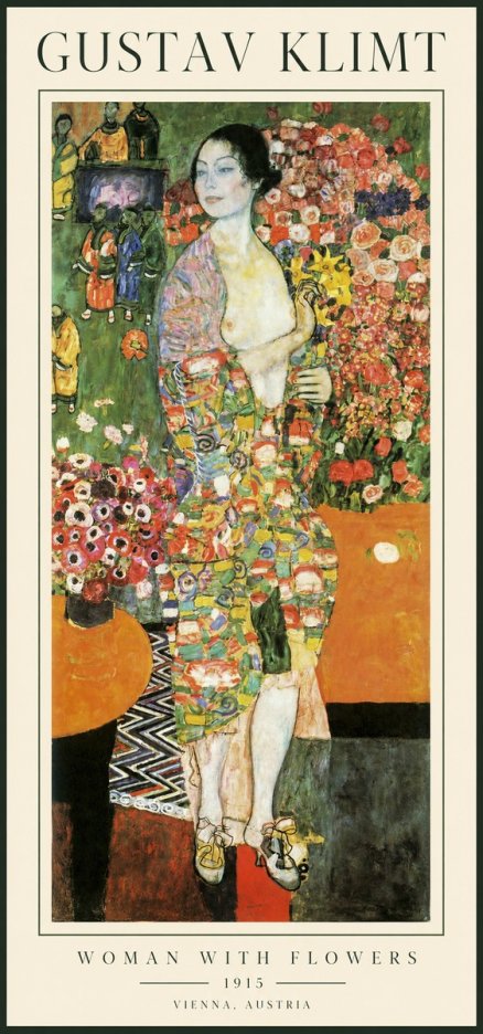 Klimt Woman with Flowers No1 - Affiche
