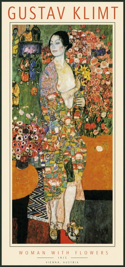 Klimt Woman with Flowers No3 - Affiche