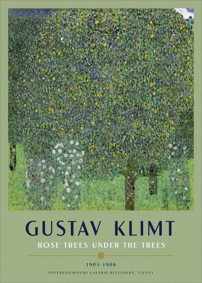Klimt Rose Trees Under the Trees No2 - Affiche