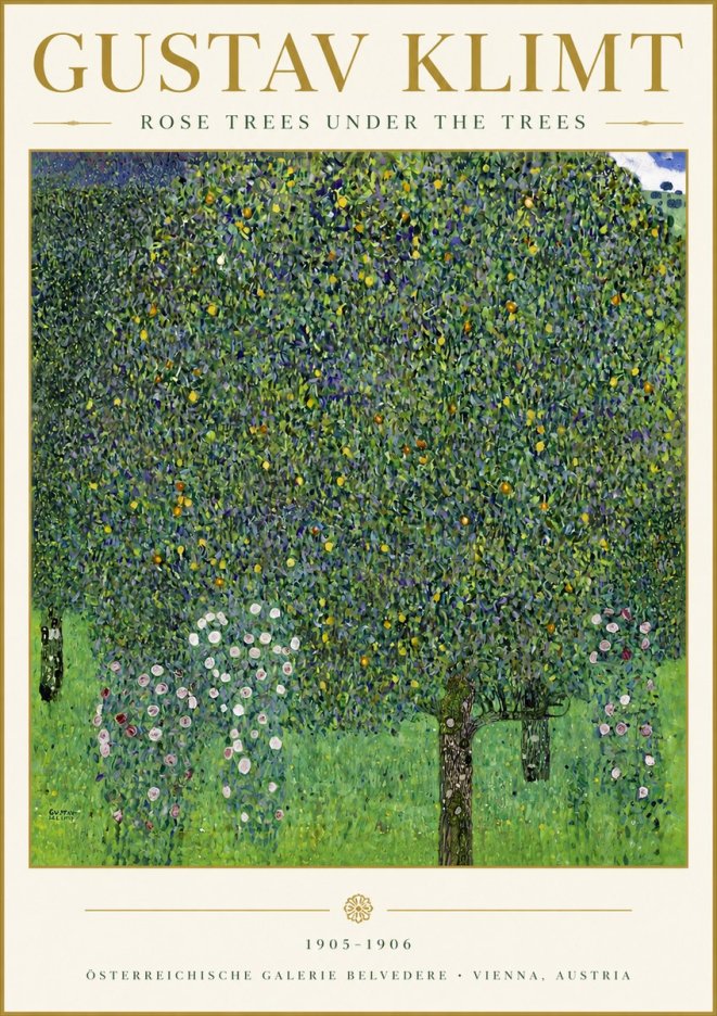Klimt Rose Trees Under the Trees No5 - Affiche