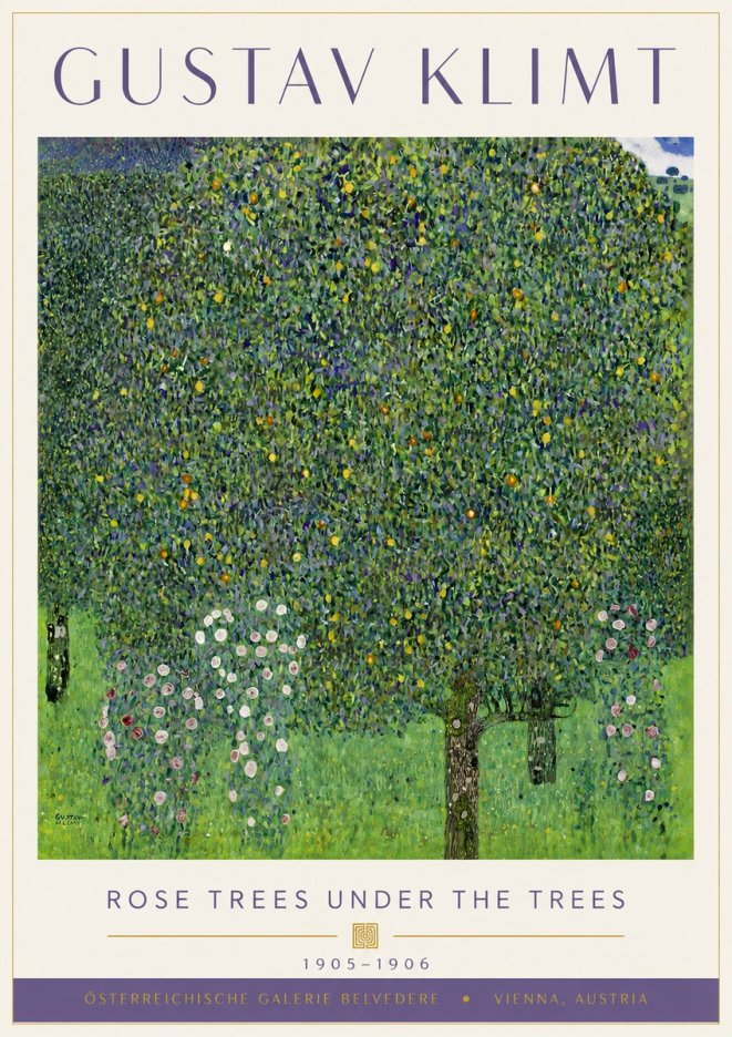Klimt Rose Trees Under the Trees No6 - Affiche