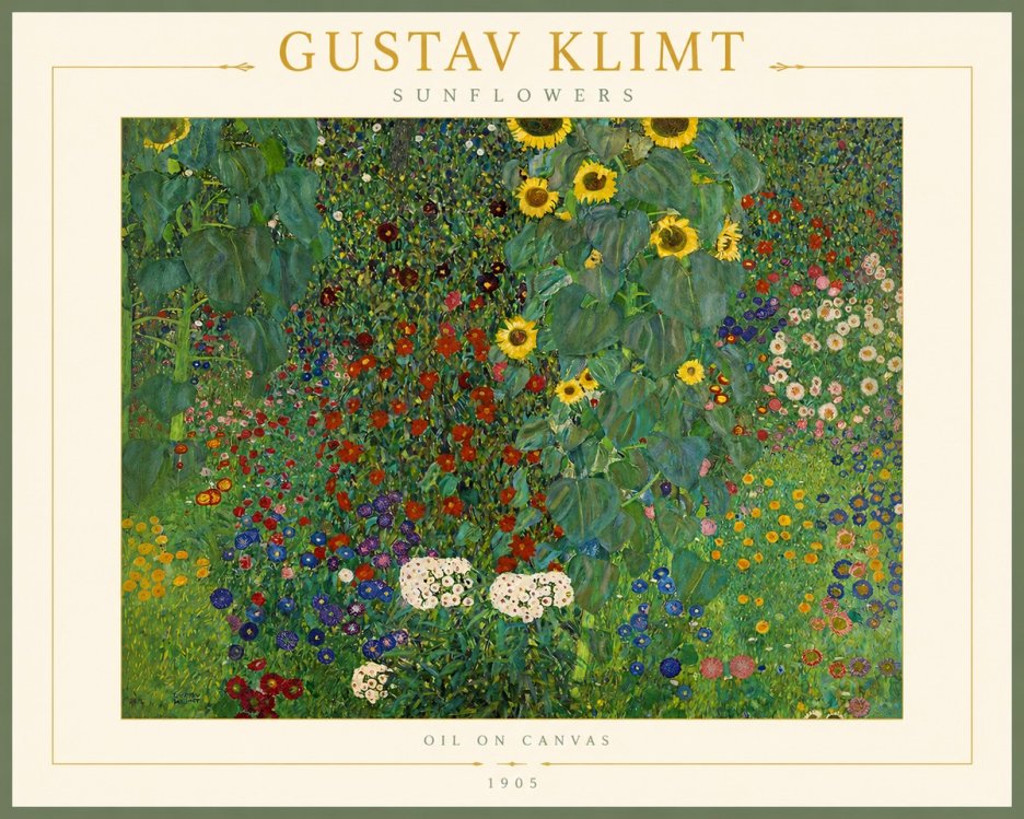 Klimt Sunflowers No3 - Affiche