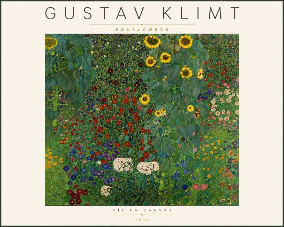 Klimt Sunflowers No4 - Affiche