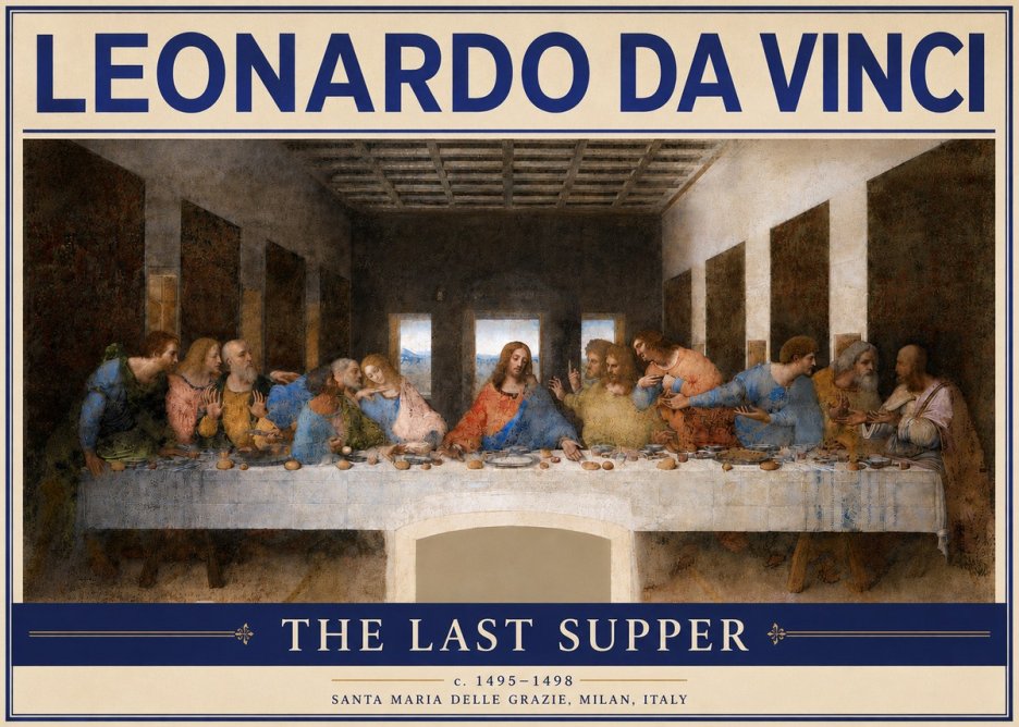 Leonardo da Vinci The Last Supper No4 - Affiche