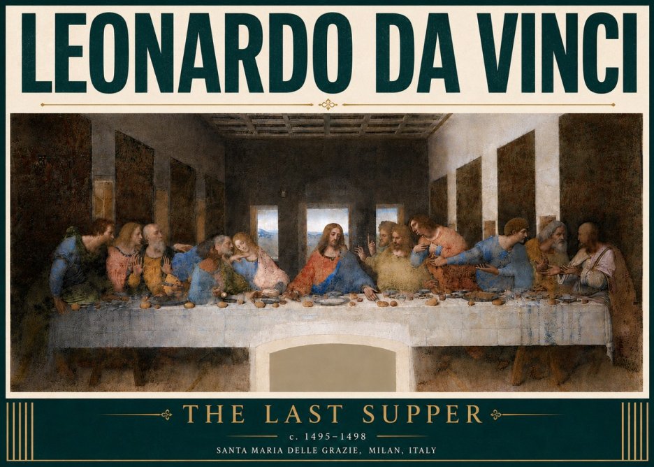 Leonardo da Vinci The Last Supper No6 - Affiche