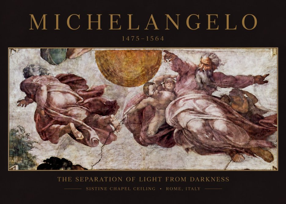 Michelangelo The Separation of Light from Darkness No2 - Affiche