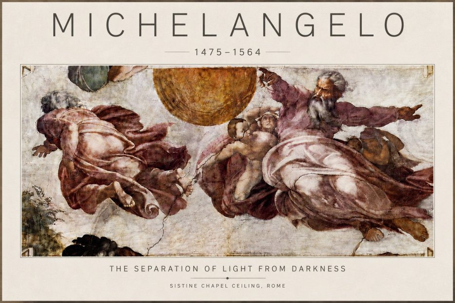 Michelangelo The Separation of Light from Darkness No6 - Affiche