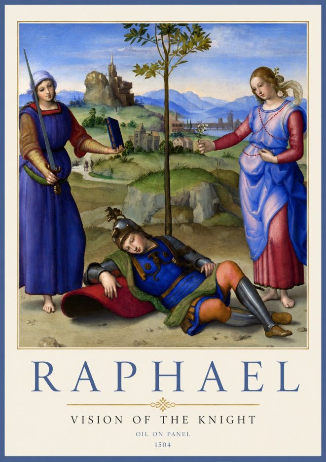 Raphael Vision of the Knight No2 - Affiche