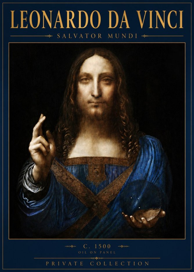 Leonardo da Vinci Salvator Mundi No6 - Affiche