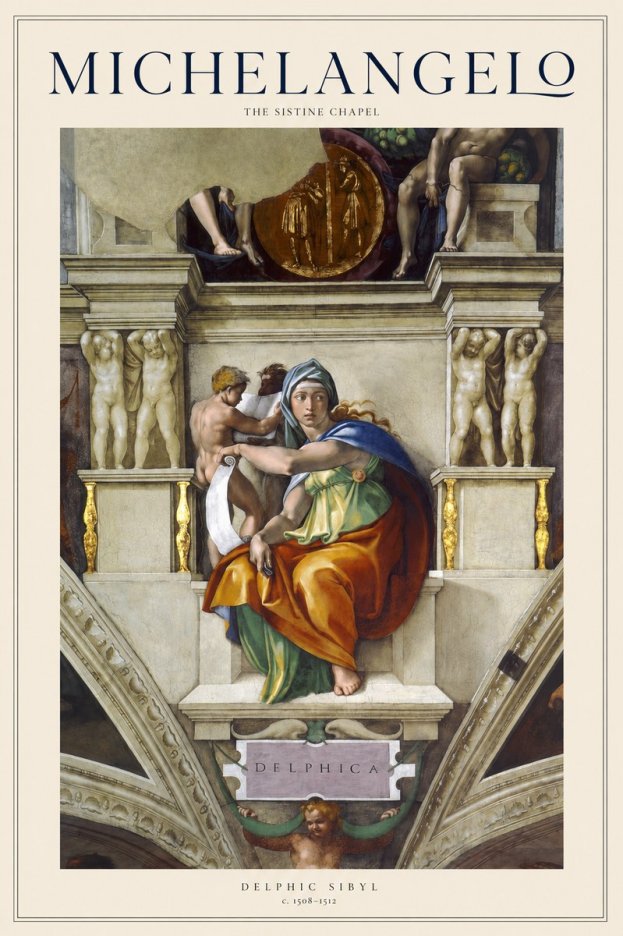 Michelangelo Delphic Sibyl No1 - Affiche