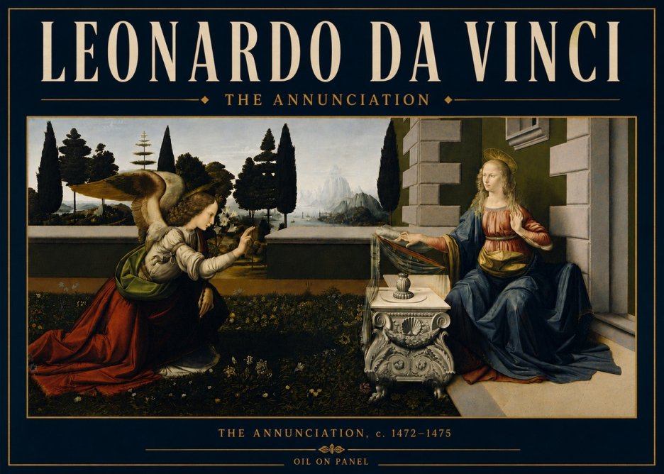Leonardo da Vinci The Annunciation No6 - Affiche