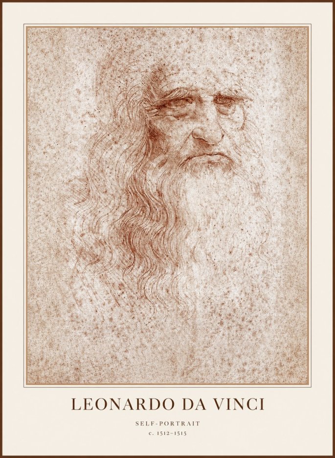 Leonardo da Vinci Self-portrait I No1 - Affiche