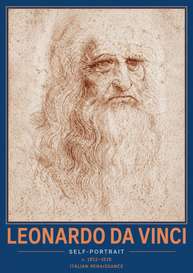 Leonardo da Vinci Self-portrait I No5 - Affiche