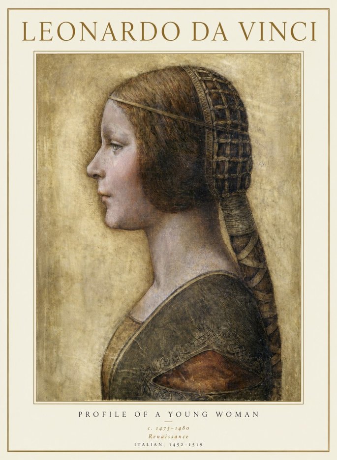 Leonardo da Vinci Portrait of a Young Woman II No5 - Affiche